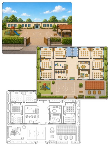 Géographie CP / CE1 / CE2 — Tracer le plan de l'école