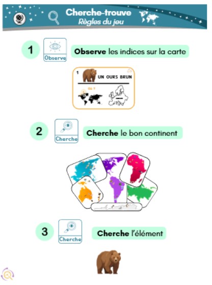 Géographie CP / CE1 — Jeu du cherche et trouve